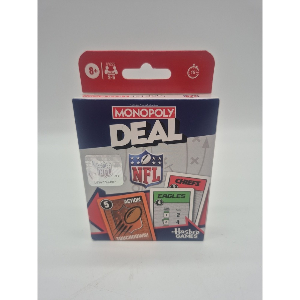 Hasbro Games Monopoly Deal NFL Card Game Complete Game 2-5 Players Fan Gift